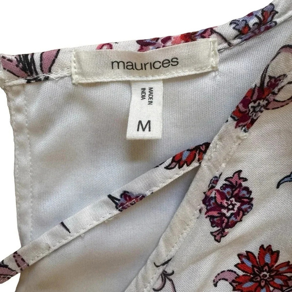 Maurices Floral Dress Shift Knee Length Sleeveless V-neck M - Picture 10 of 12